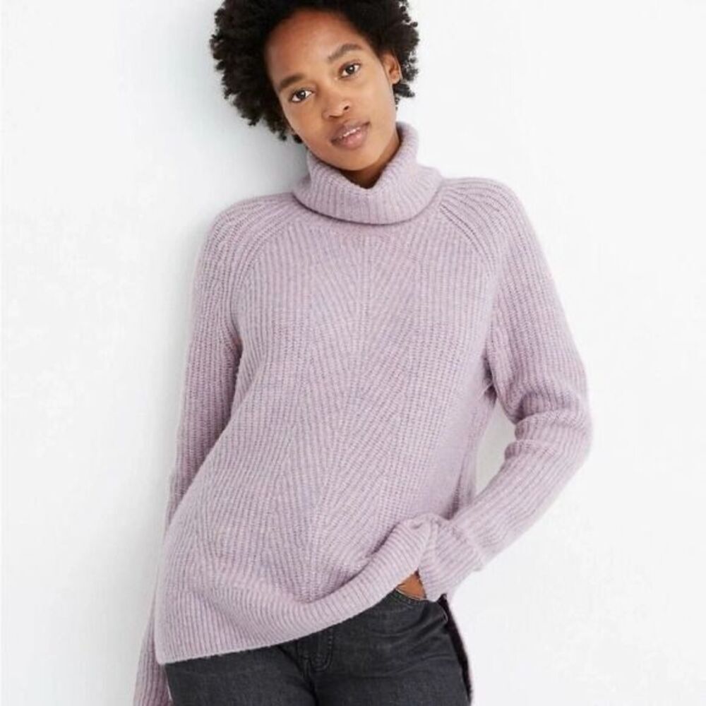 ✨Madewell Mercer Turtleneck Sz Small Sweater Coziest Yarn Heather Wisteria✨